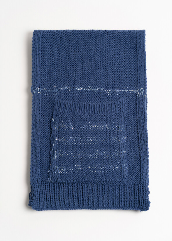 Sciarpa Sindy con paillettes e tasche BLU AVION Donna null