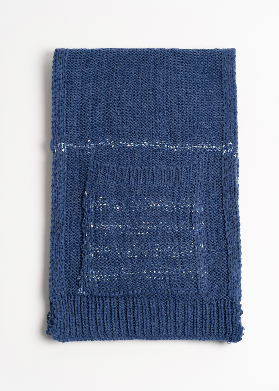 Sciarpa Sindy con paillettes e tasche BLU AVIONVIOLA VINACCIA Donna , immagine n. 1