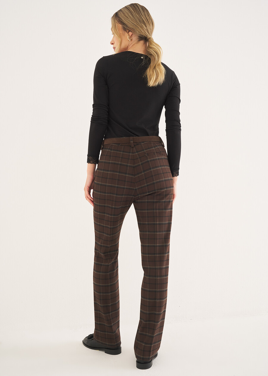 Pantalone Porter check MARRONE TERRA Donna , immagine n. 4