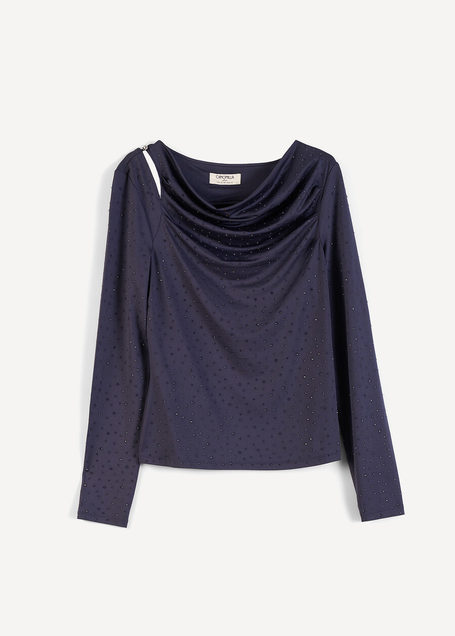 Suemy hooded rhinestone t-shirt ROSSO BORDEAUXBLU Woman , image number 4