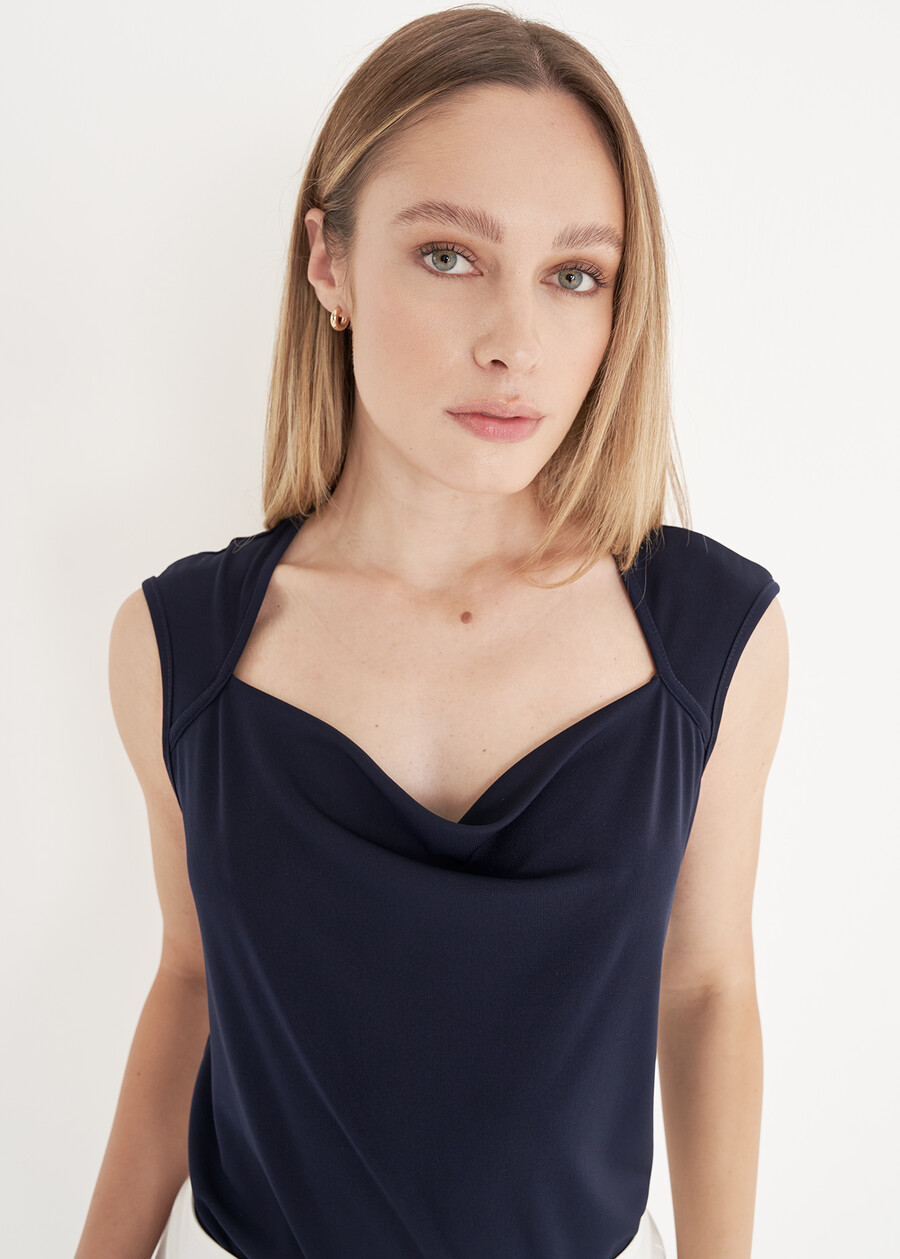 Top Tullio in jersey BLUE OLTREMARE  Donna , immagine n. 2