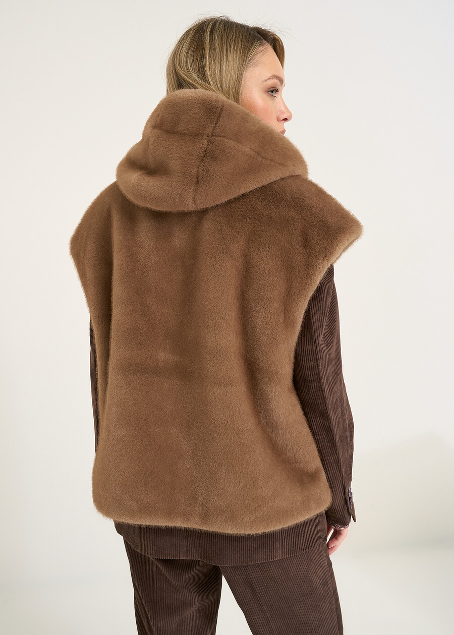 Gerwin faux fur vest MARRONE Woman , image number 4