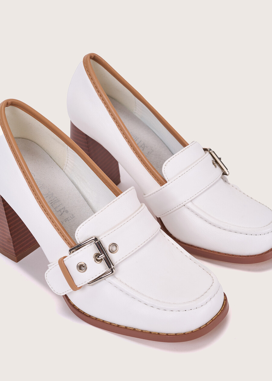 Mocassino con tacco Sax BIANCO Donna , immagine n. 2