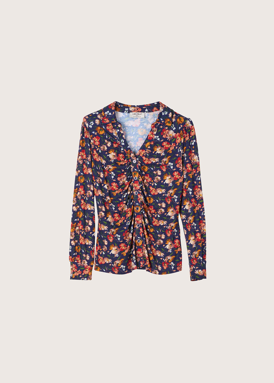 Scala floral pattern shirt NERO BLACK Woman , image number 4