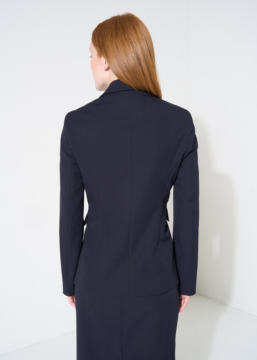 Giselle bi-stretch single-breasted jacket NERO BLACKBEIGE GESSOBLU Woman , image number 4
