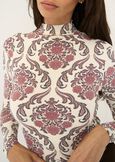 T-shirt Simply collo alto stampata ROSSO BORDEAUX Donna immagine n. 2