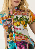 Mini dress Arold in cotone stampato GIALLO MANGO Donna immagine n. 3