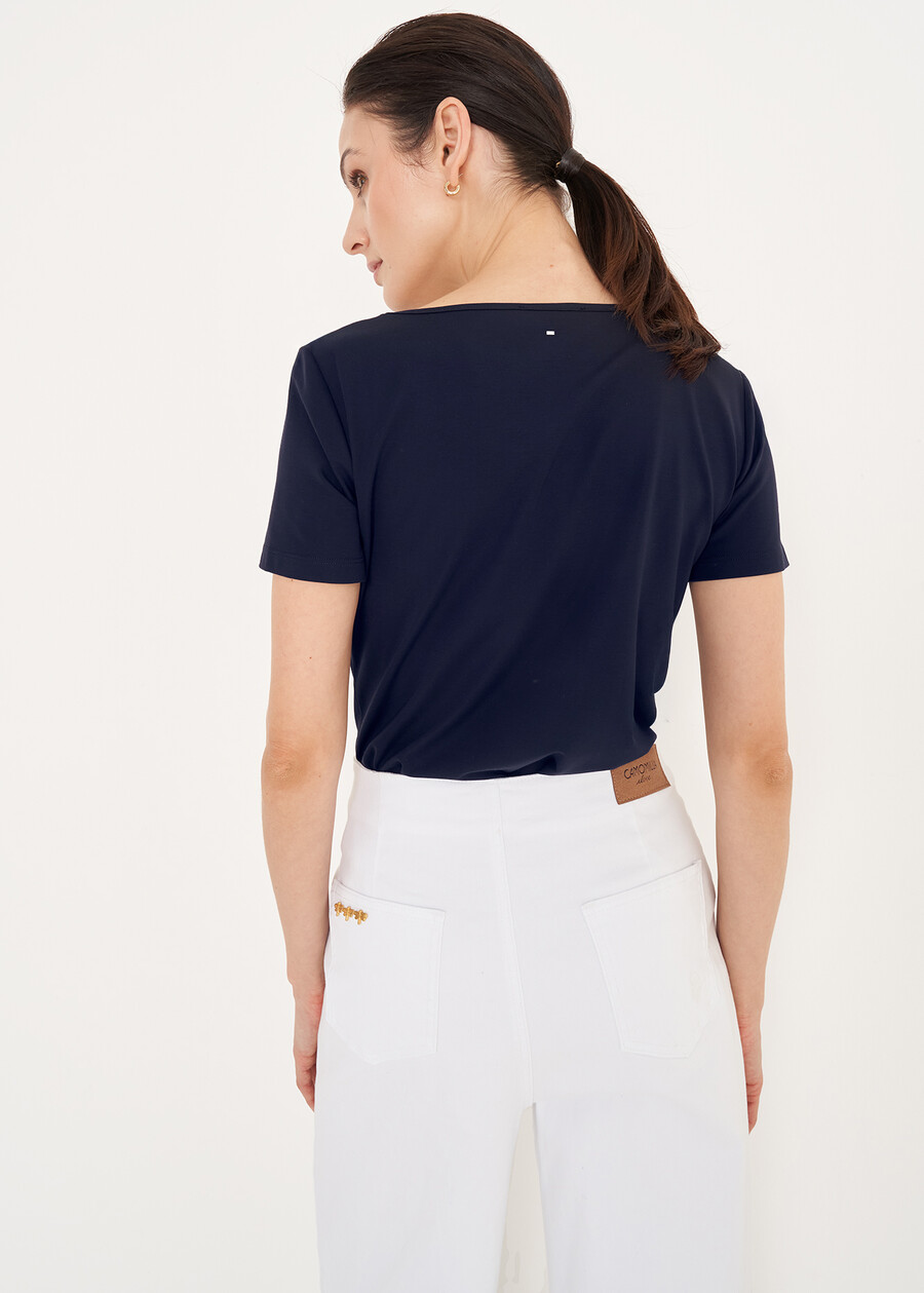 Sybil T-shirt With Rhinestones BLUBIANCO WHITE Woman , image number 3