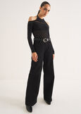 Daisy palazzo denim trousers NERO BLACKMARRONE CARAMELLO Woman image number 1