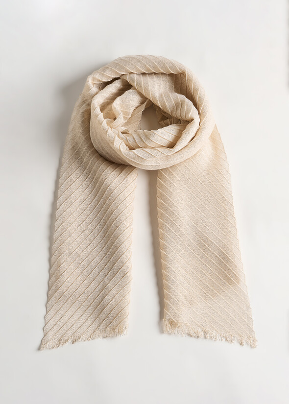 Sciarpa Suellen pliss&eacute; in lurex BEIGE LATTE Donna null
