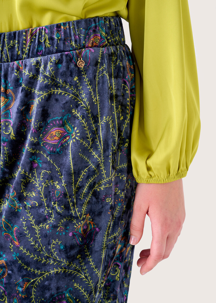 Victoria patterned velvet trousers BLU GRAFITE Woman , image number 4
