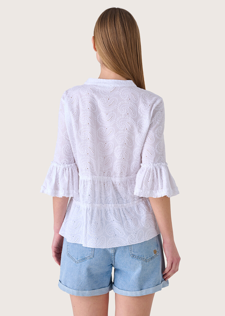 Camicia Cinzy 100% cotone Sangallo BIANCO Donna , immagine n. 3