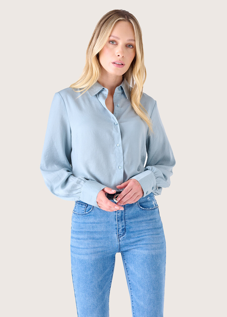 Camicia Conny effetto satin NERO BLACKBLU AQUAMARINE Donna , immagine n. 1