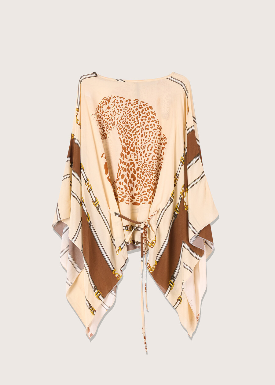 Caral crêpe fabric blouse BEIGE Woman , image number 4