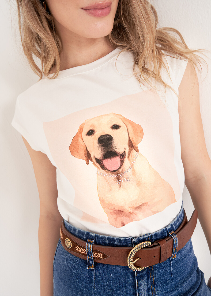 T-shirt Silla in Cotone con Stampa BEIGE LATTE Donna , immagine n. 2