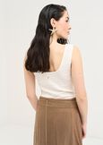Canotta Titan in lino e cotone BEIGE LATTE Donna immagine n. 4