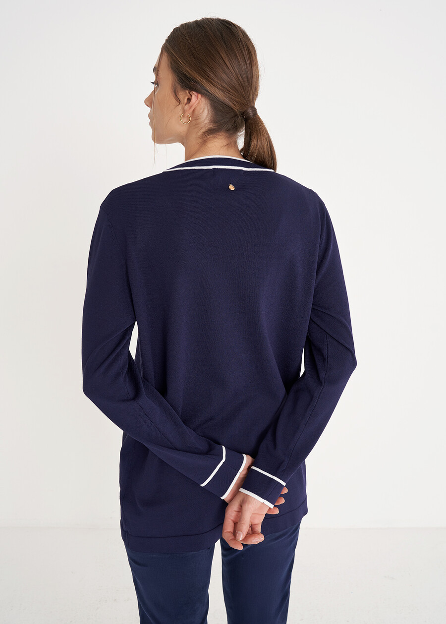 Cardigan Croxie in filo di viscosa BLU Donna , immagine n. 3