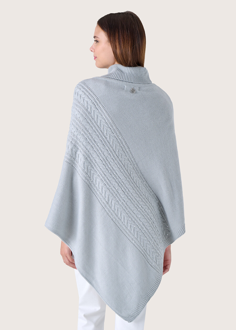 Milla poncho with strass GRIGIO CLOUDROSA CIPRIA Woman , image number 3