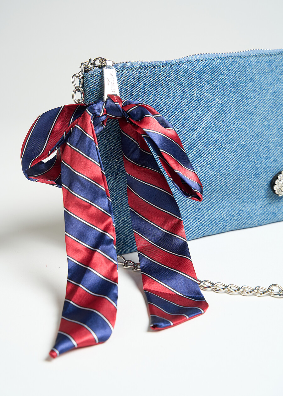 Borsa Tonga in denim con strass CELESTE POLVERE Donna , immagine n. 2