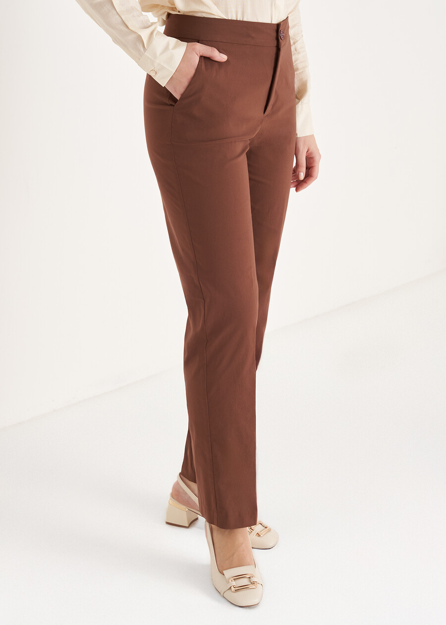 Pantalone Alice in bengalina BLUBIANCO WHITEMARRONENERO BLACK Donna , immagine n. 3