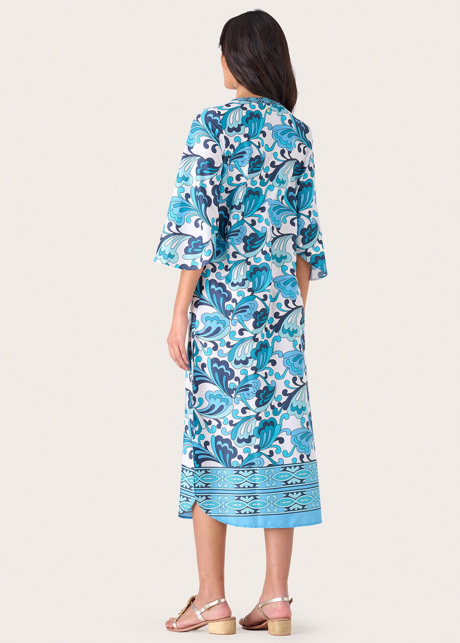 Alod crepe fabric dress BLUE TURCHESE Woman , image number 3