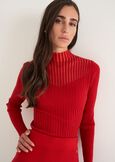 Matilde ribbed turtleneck sweater ROSSOBEIGE LATTE Woman image number 1