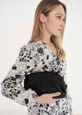 Bassina woven eco-leather clutch bag BIANCO BURRONERO BLACK Woman image number 1