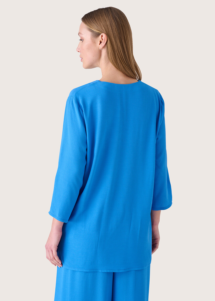 Blusa Cassy in viscosa ecovero BLU CARRIBEAN Donna , immagine n. 3
