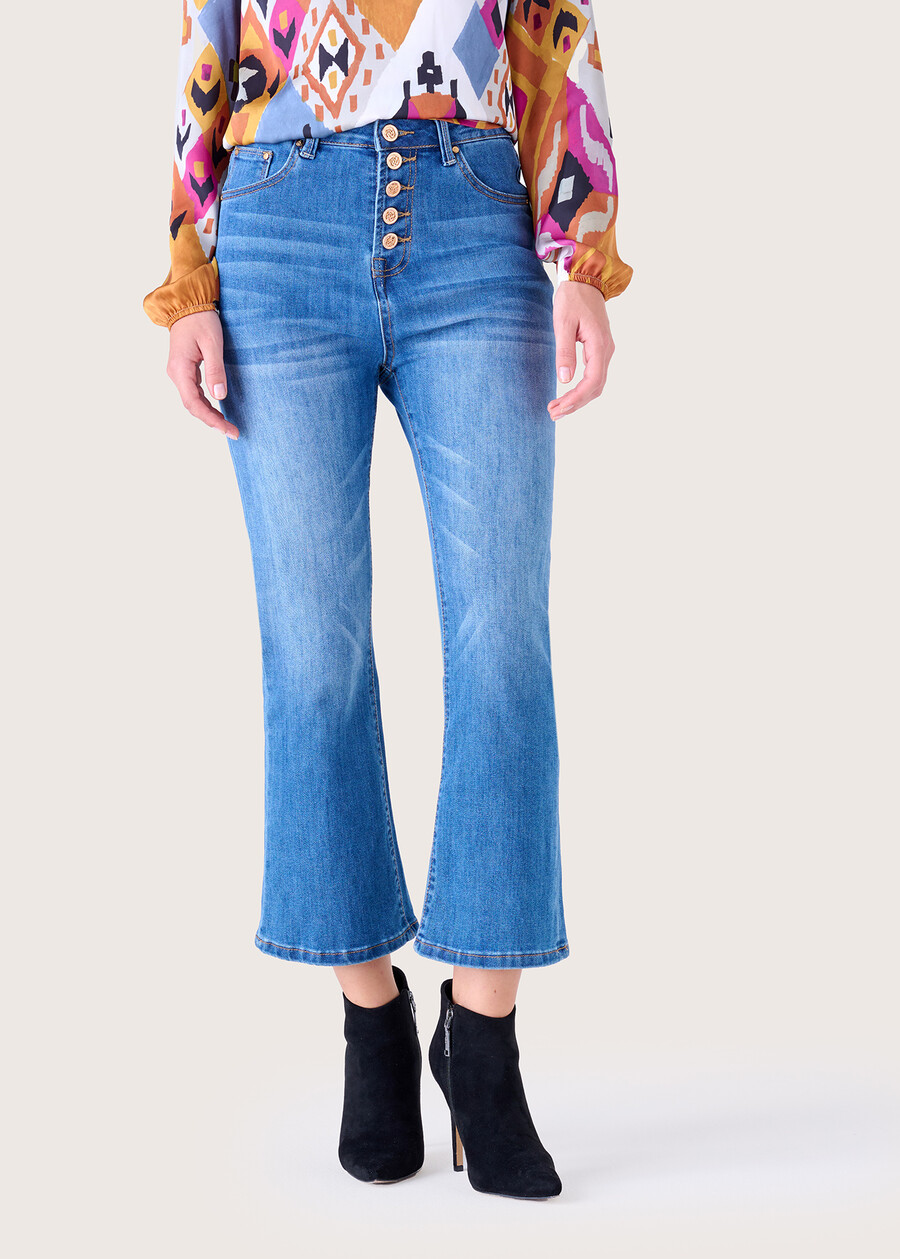 Jacque cotton denim trousers DENIM Woman , image number 2