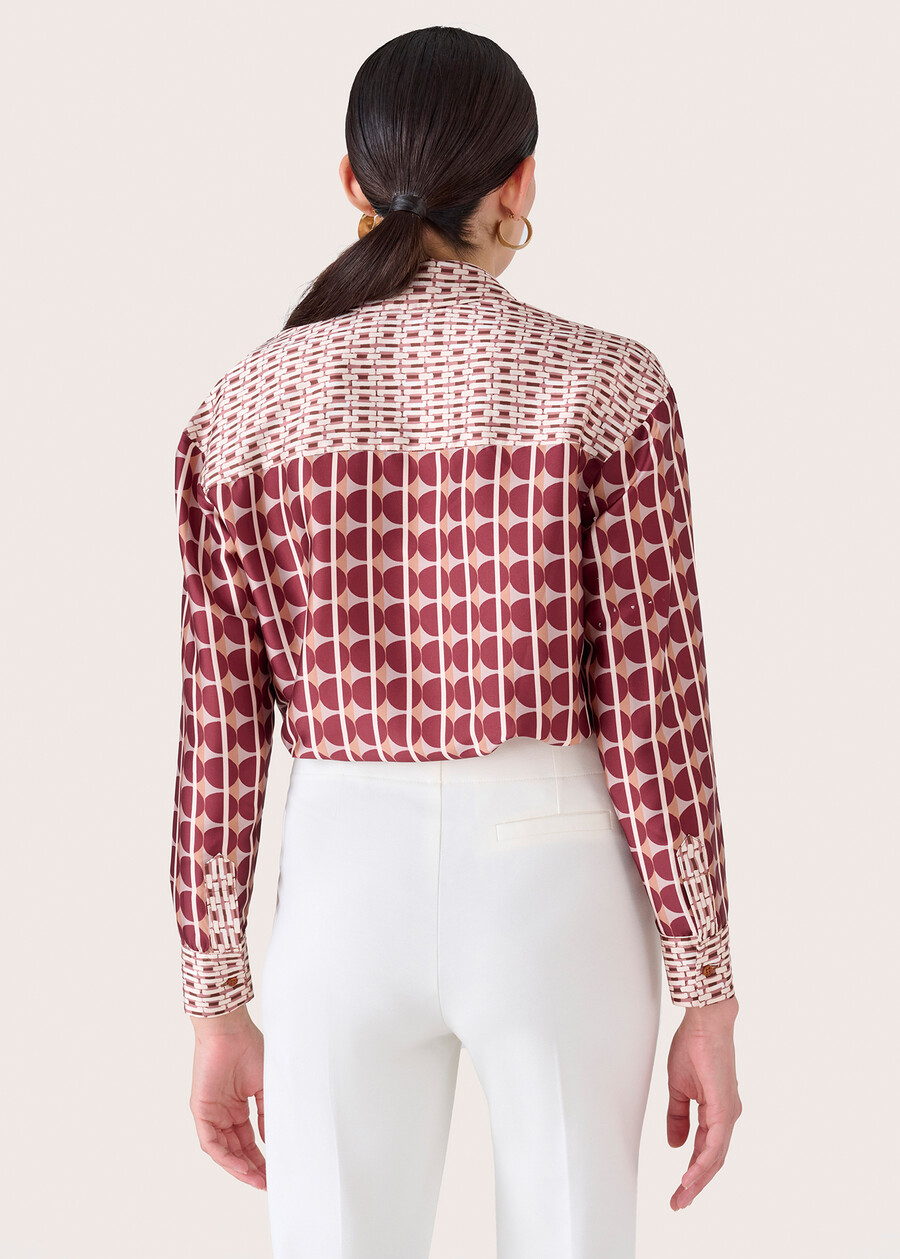 Camicia Catia in satin ROSSO BORDEAUX Donna , immagine n. 4