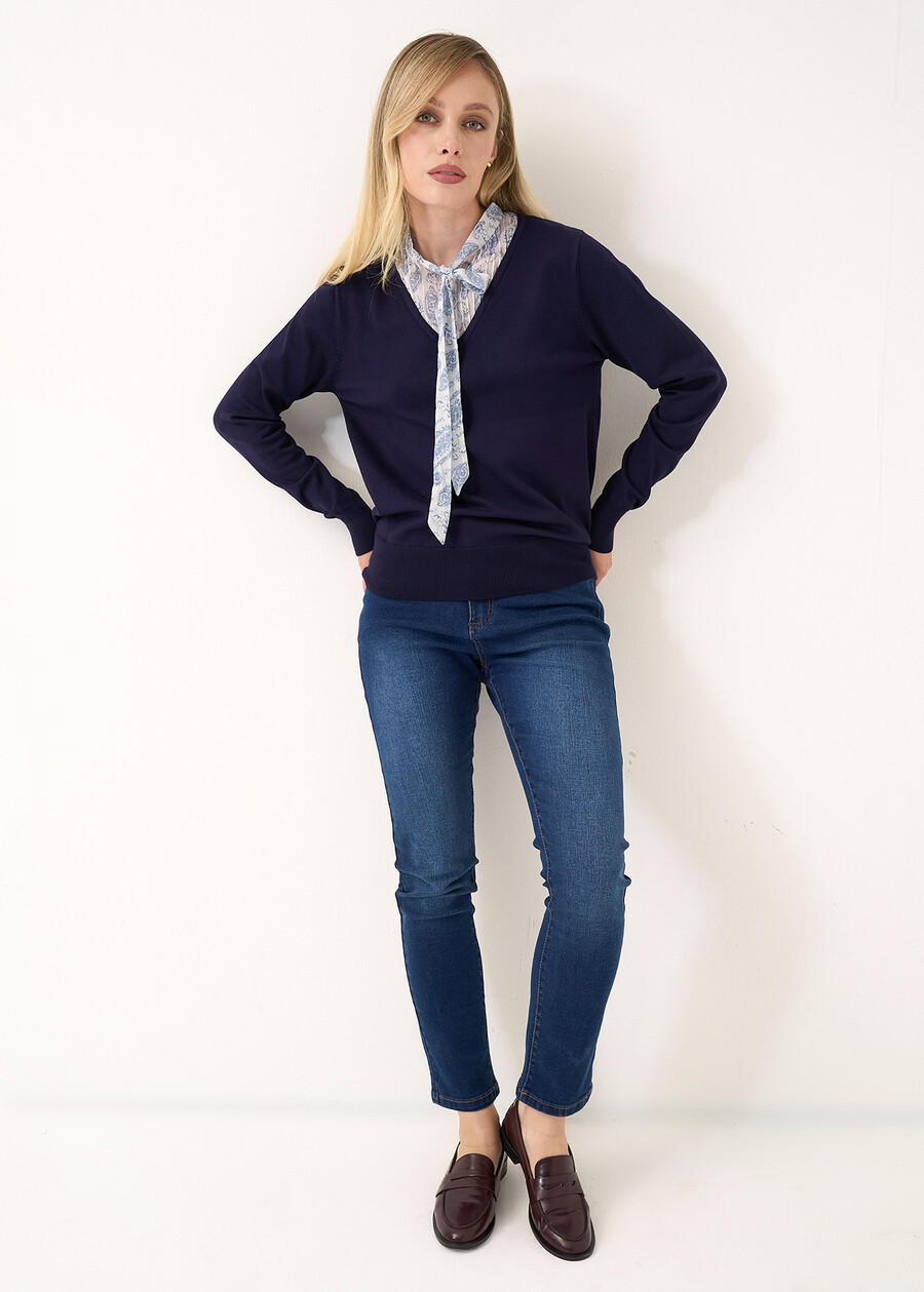 Mery 2-in-1 sweater with shirt BLU Woman , image number 4