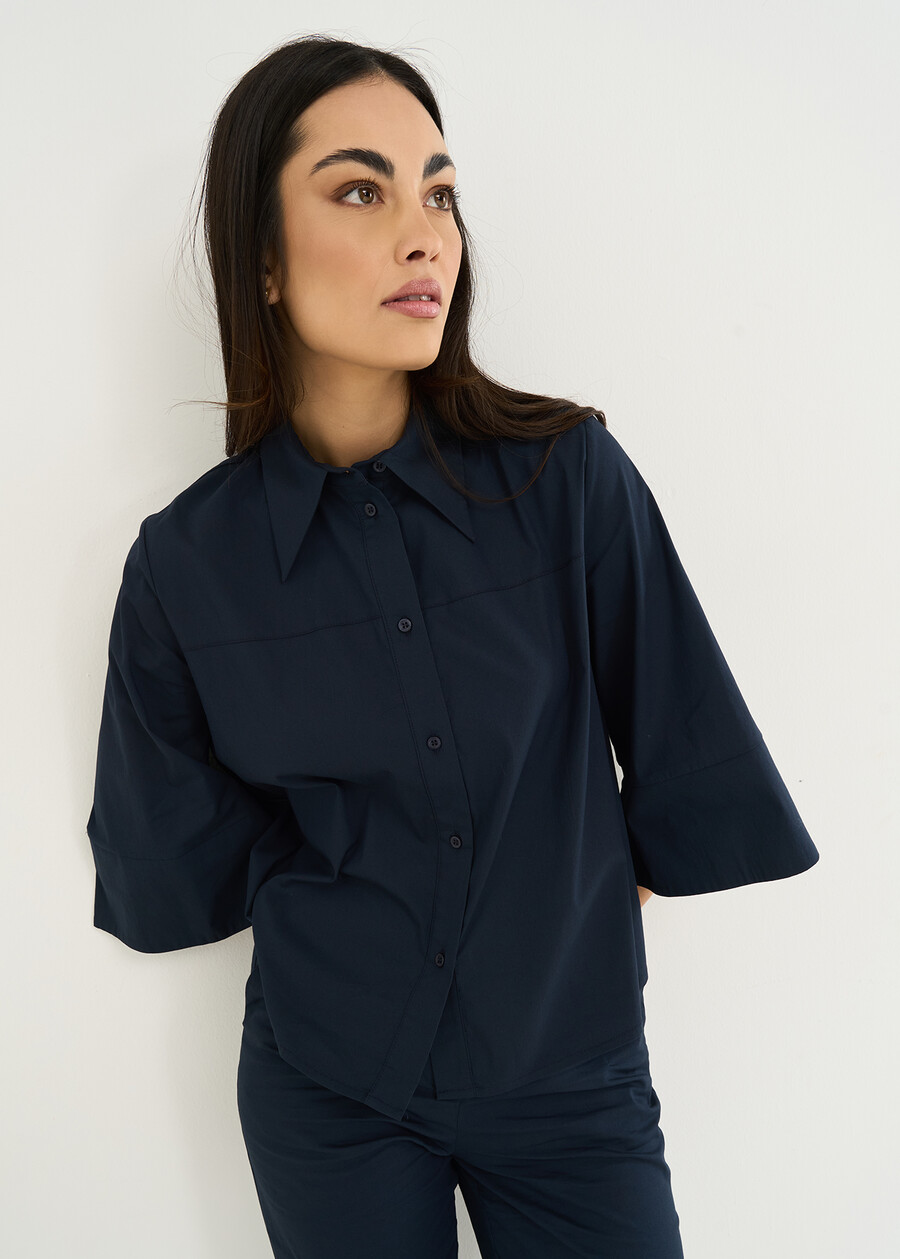 Camicia Cely corta in cotone VERDEBLU Donna , immagine n. 2