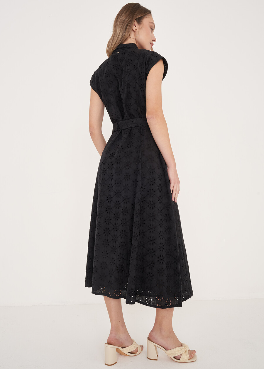 Abito Alis Chemisier Longuette BIANCO BURRONERO BLACK Donna , immagine n. 4