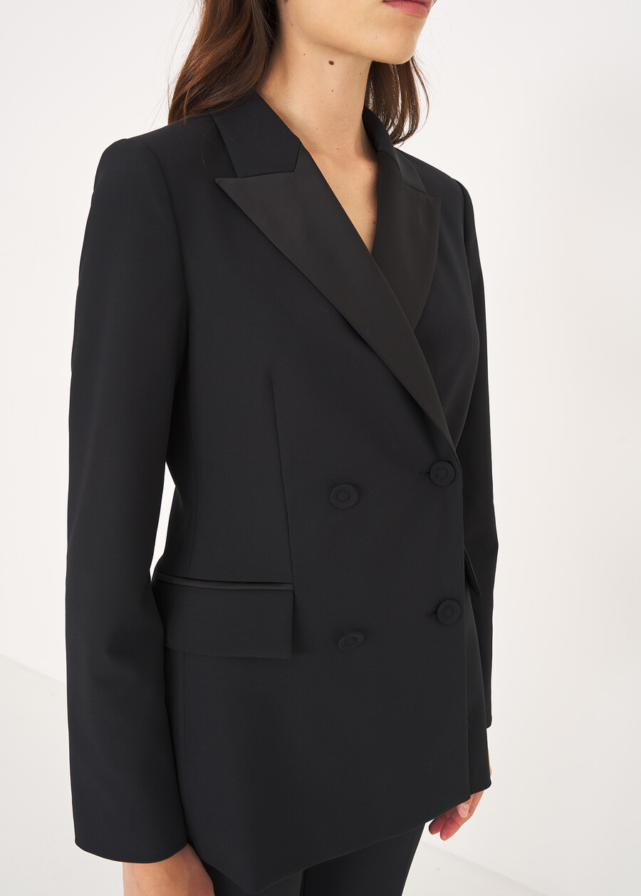 Ghibli double-breasted tuxedo jacket NERO BLACK Woman , image number 2