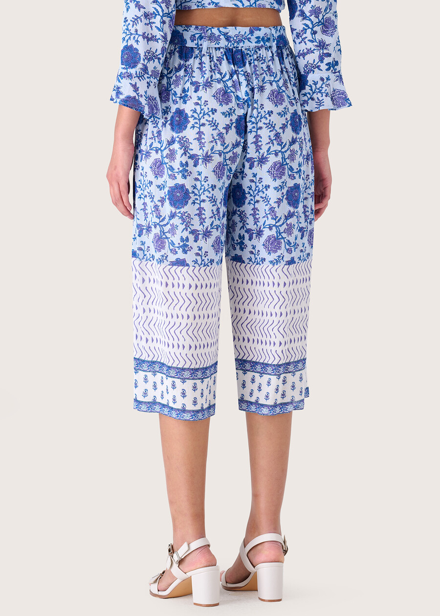 Puna 100% viscose Capri trousers BLU ELETTRICO Woman , image number 4