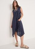 Abito Aloha In Cotone Pois BLUE OLTREMARE Donna immagine n. 1