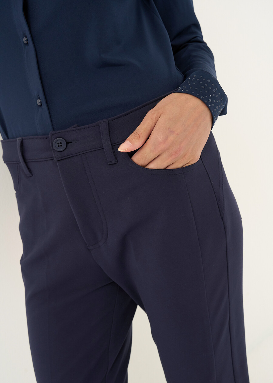 Pantaloni Kate Runner in punto Milano BEIGE LATTEBLU Donna , immagine n. 3