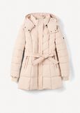 Prince padded coat with belt NERO BLACKBEIGE ECRU Woman image number 6