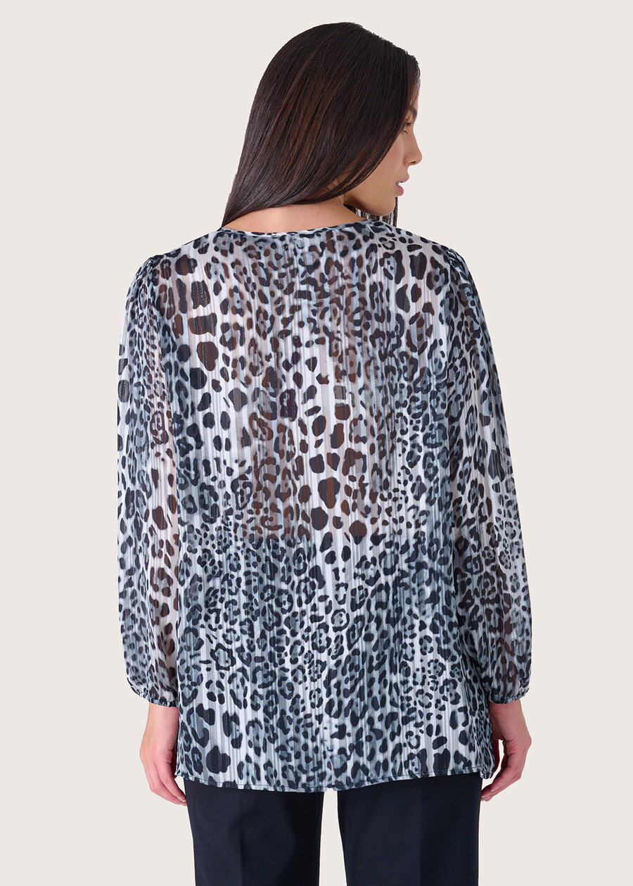Maglia Stefania in georgette GRIGIO LUNA Donna , immagine n. 3