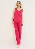 Giorgia-O linen blend trousers BLUROSABIANCO WHITEROSA FUCSIA Woman image number 2