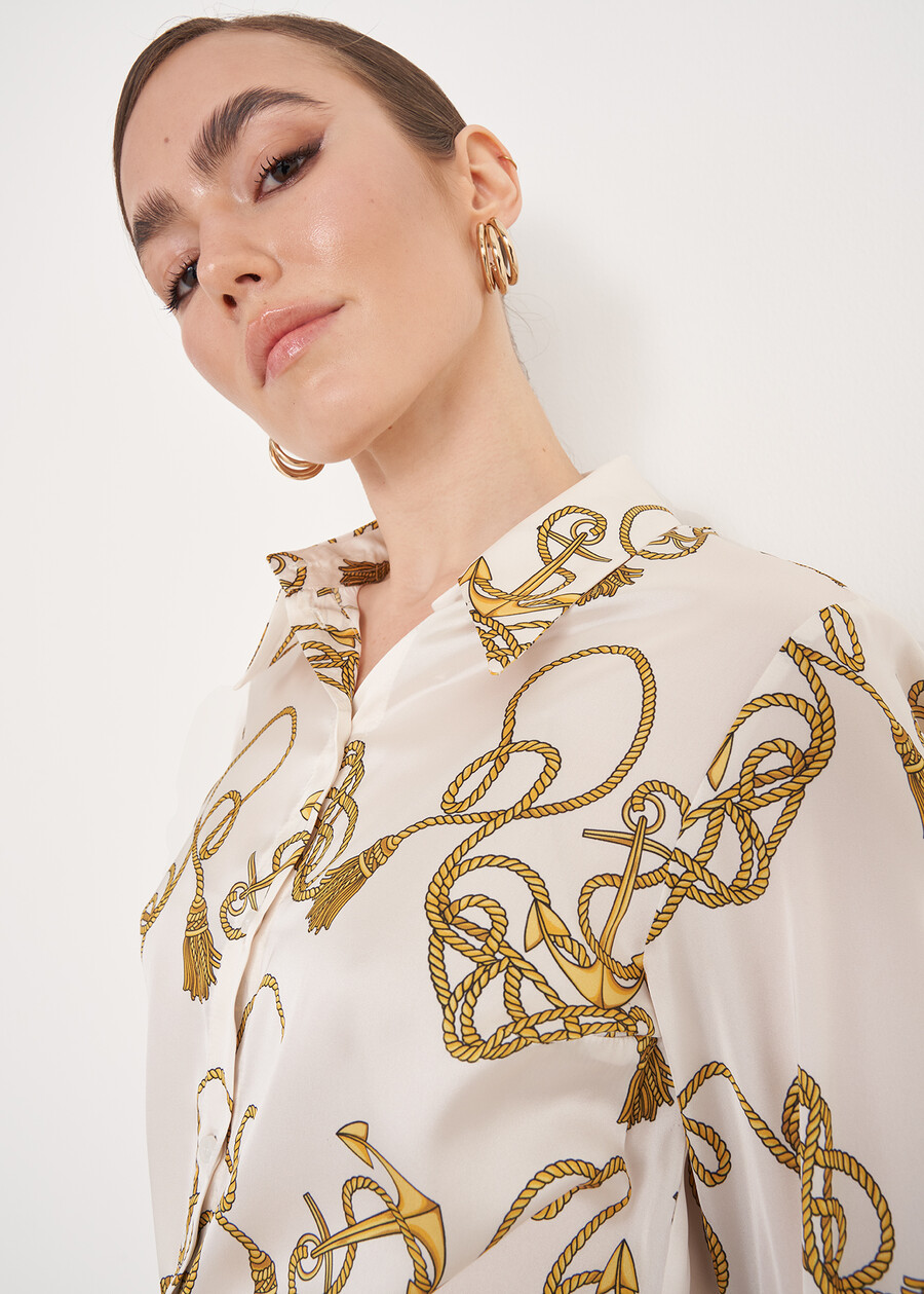 Camicia Clizia Fantasia Catene BIANCO WHITE Donna , immagine n. 2