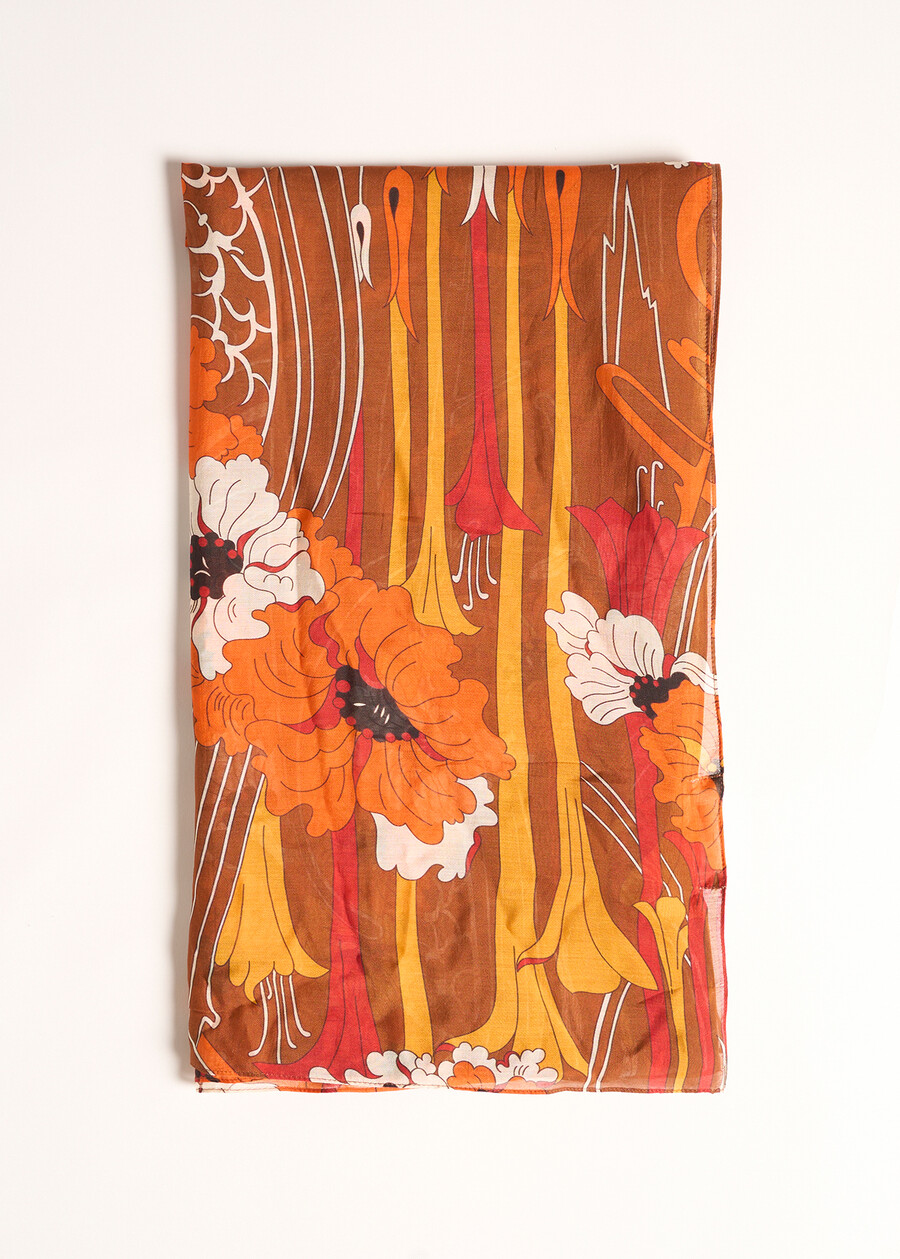 Safir floral print scarf MARRONEBLU AVION Woman , image number 1