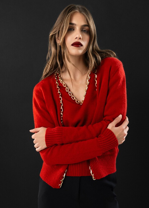 Cardigan Crimea con catena ROSSO Donna null