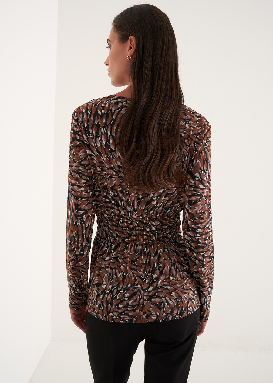 T-shirt Sandra con arricciatura in vita MARRONE CAFFE Donna , immagine n. 3