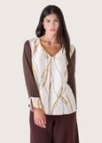 Blusa Cassia in doppio tessuto BIANCO WHITEBIANCO OFF WHITE Donna immagine n. 1