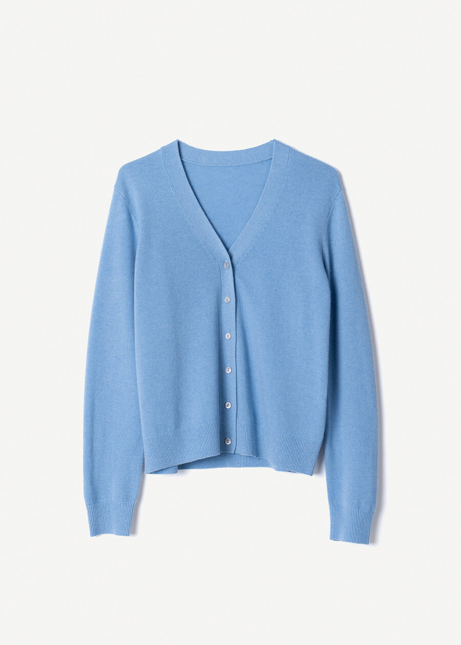 Cardigan Cash in pura lana CELESTE FIORDALISOROSA Donna , immagine n. 4