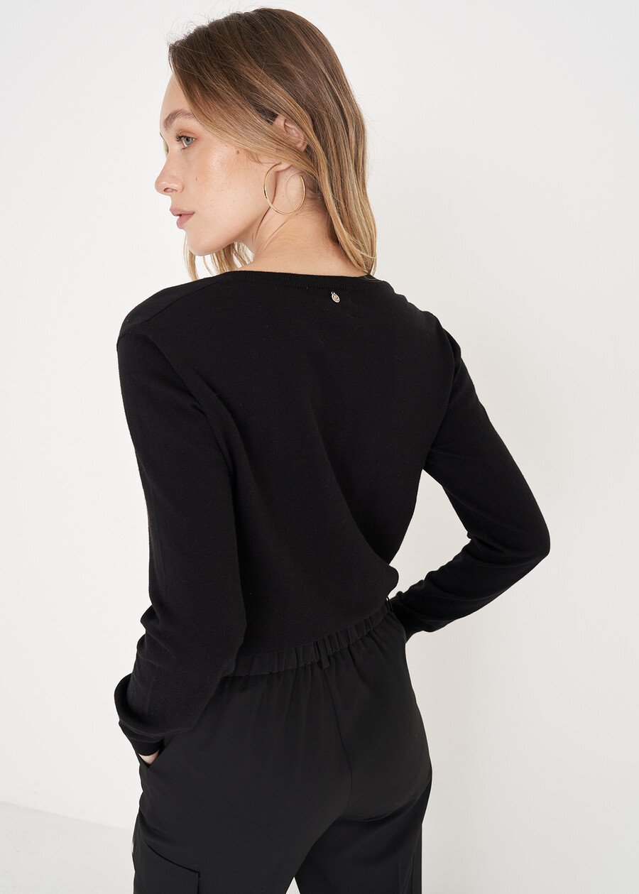 Marge cotton e silk jersey GRIGIO TORTORANERO BLACK Woman , image number 3