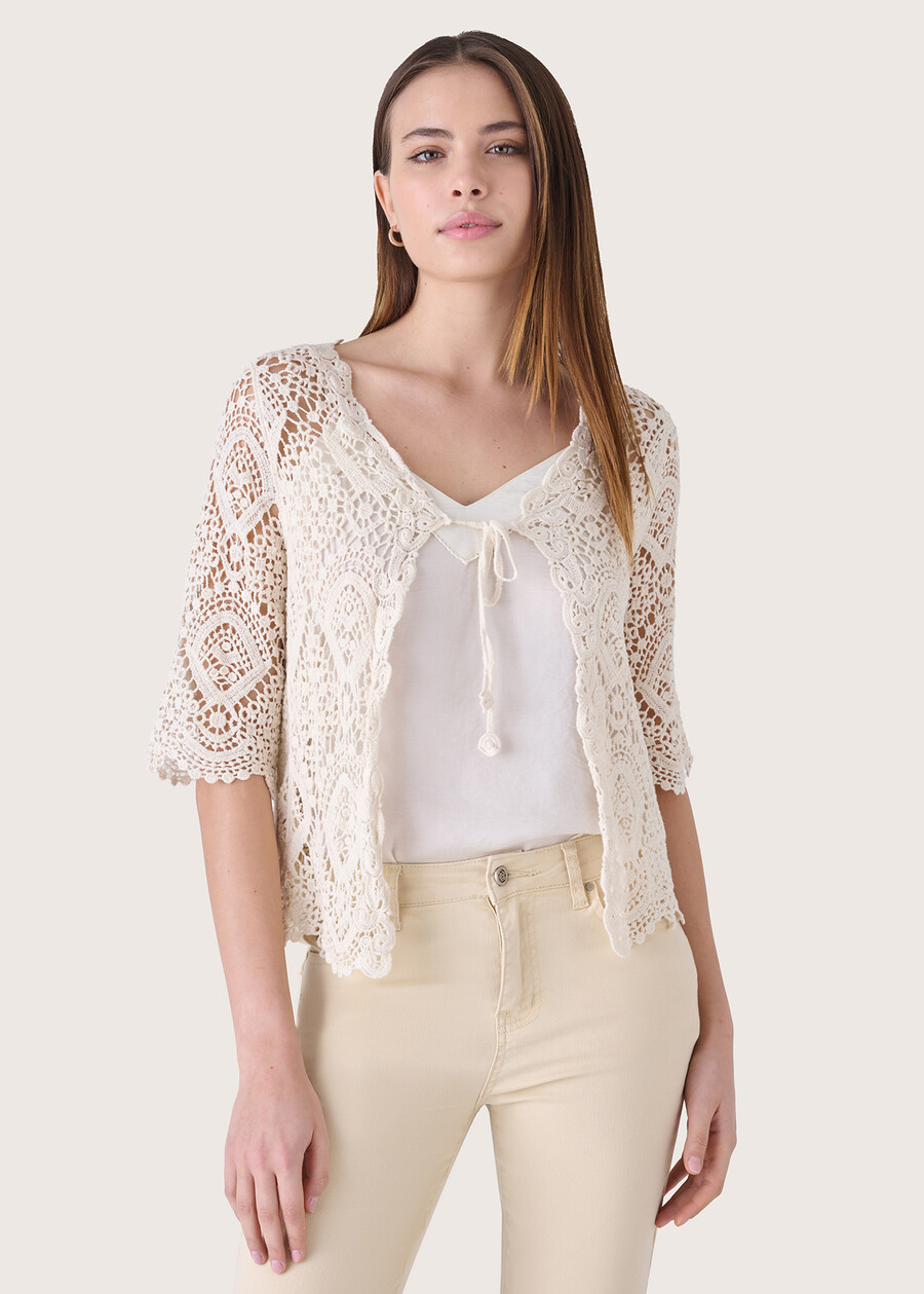 Camea 100% cotton cardigan BEIGE NARCISO Woman , image number 1