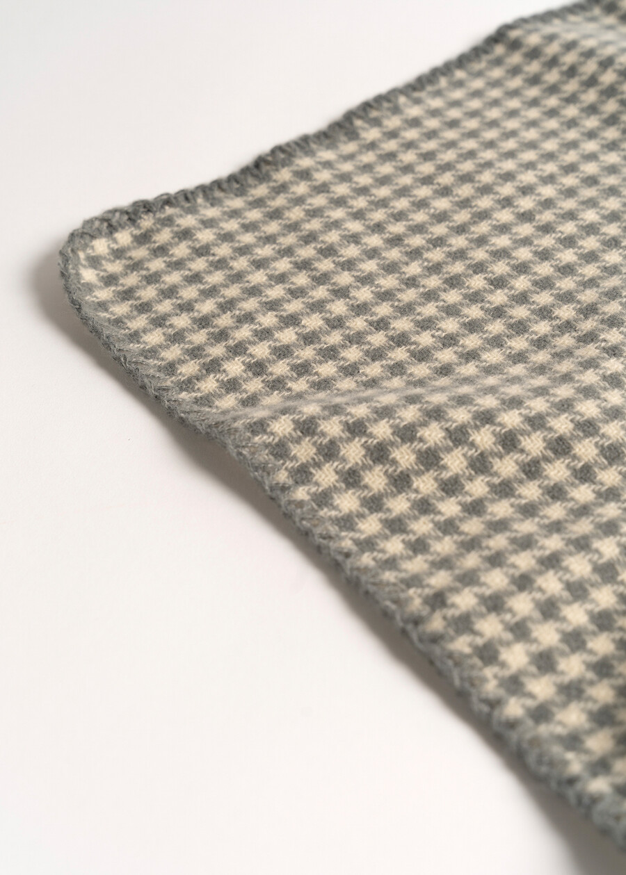 Sherry pied de poule patterned scarf GRIGIO GREY Woman , image number 3