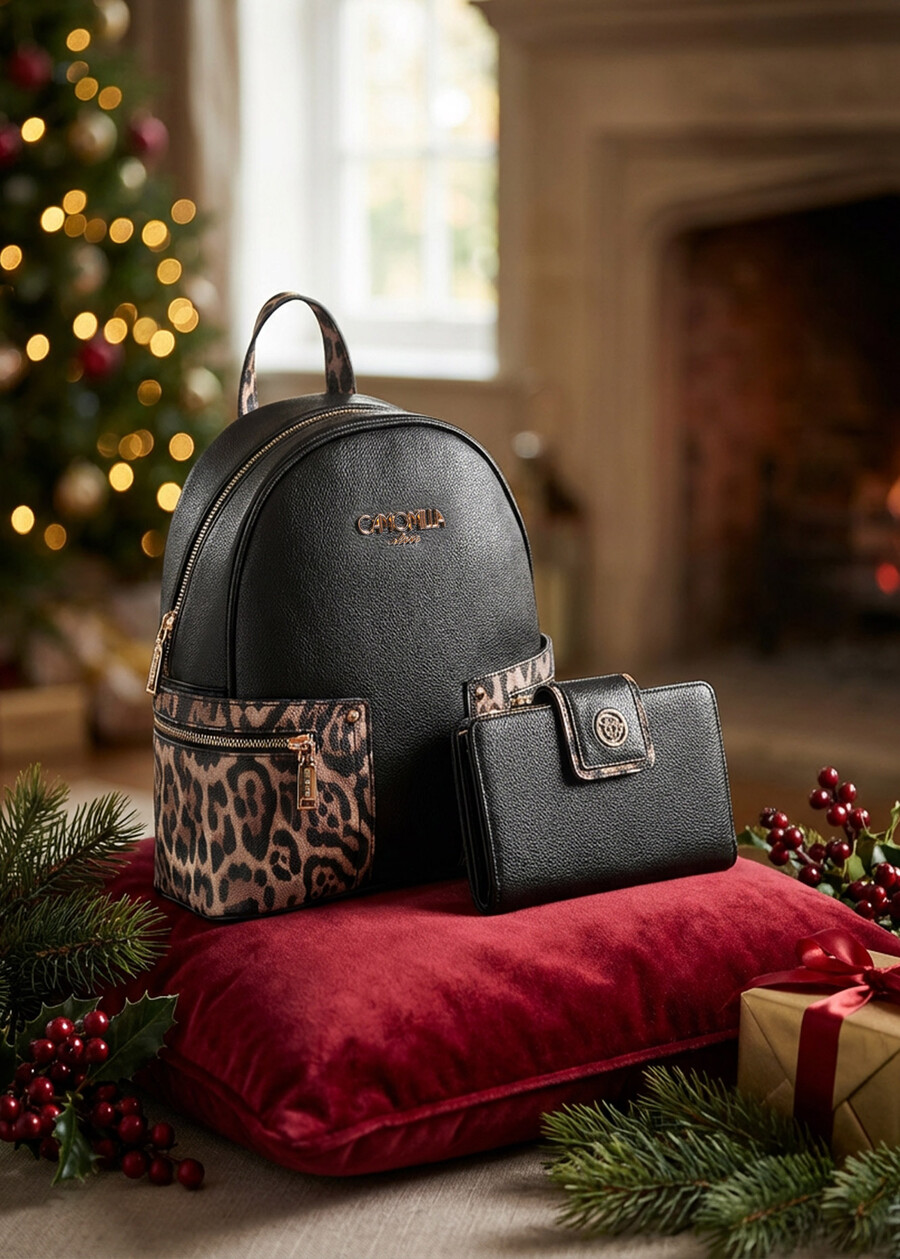 Gift Idea – Deer-Print Backpack e Animalier-Detail NERO BLACK Woman , image number 1